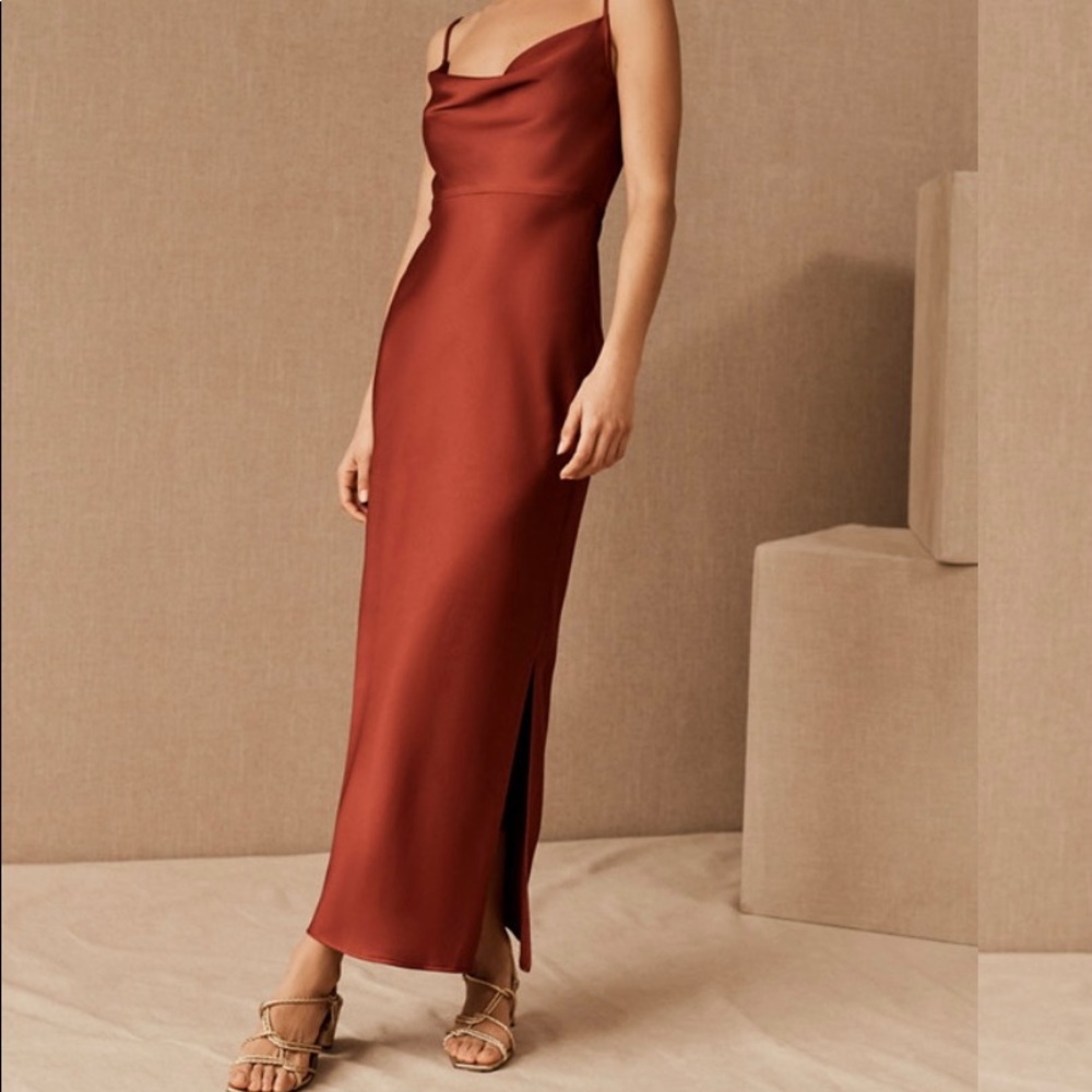 BHLDN Cali Satin Charmeuse Midi Dress Brand New With Tags